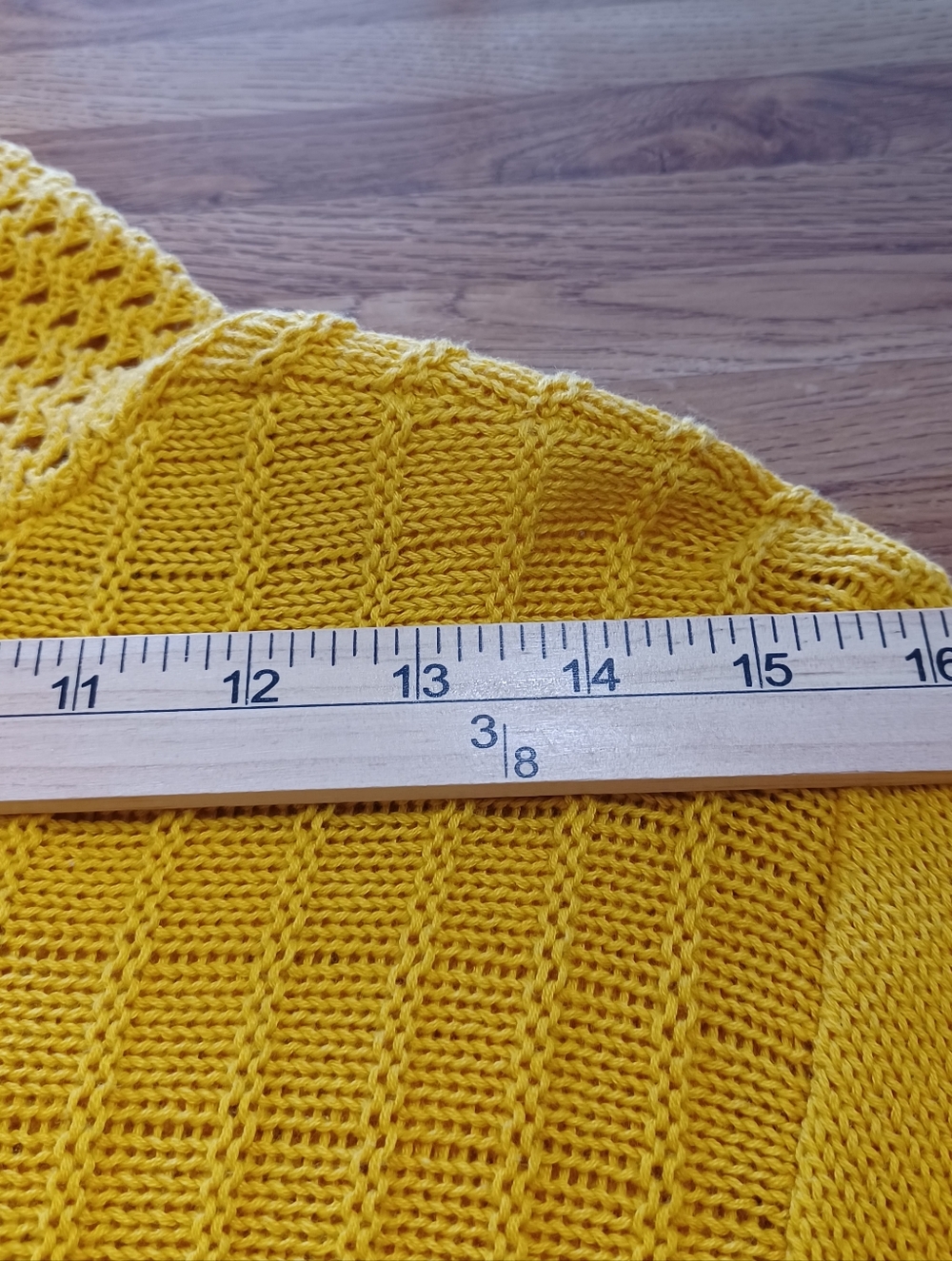 Open-Front Knit Cardigan Sweater Mustard Yellow Size M Cozycore Autumn Boho Chic - Picture 14 of 16